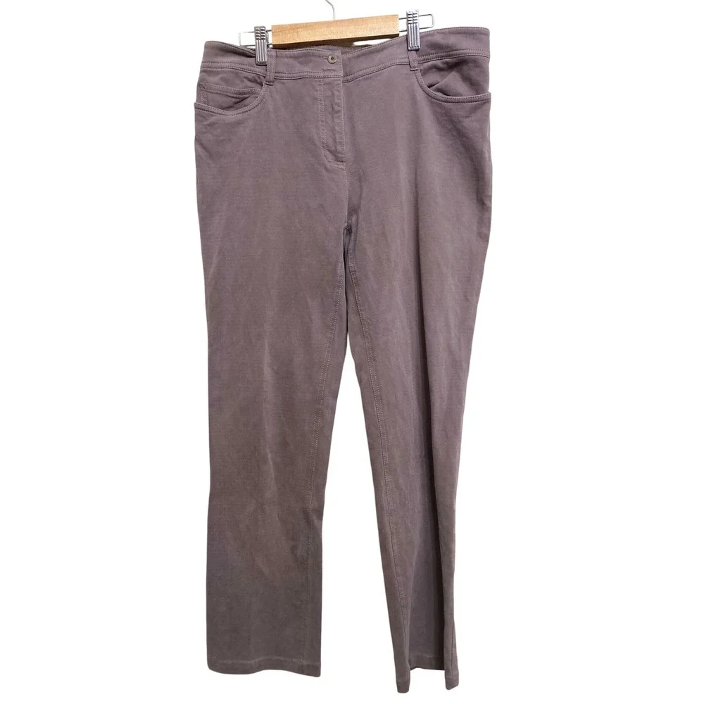 Eileen Fisher Womens Mauve Taupe Italian Fabric Straight Leg Pants Size M - Picture 1 of 4